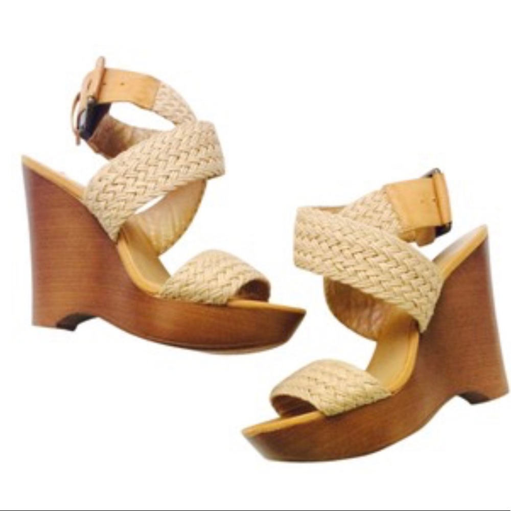 NWT Nine West Marlon Wedgea Tan Beige Cream 8.5